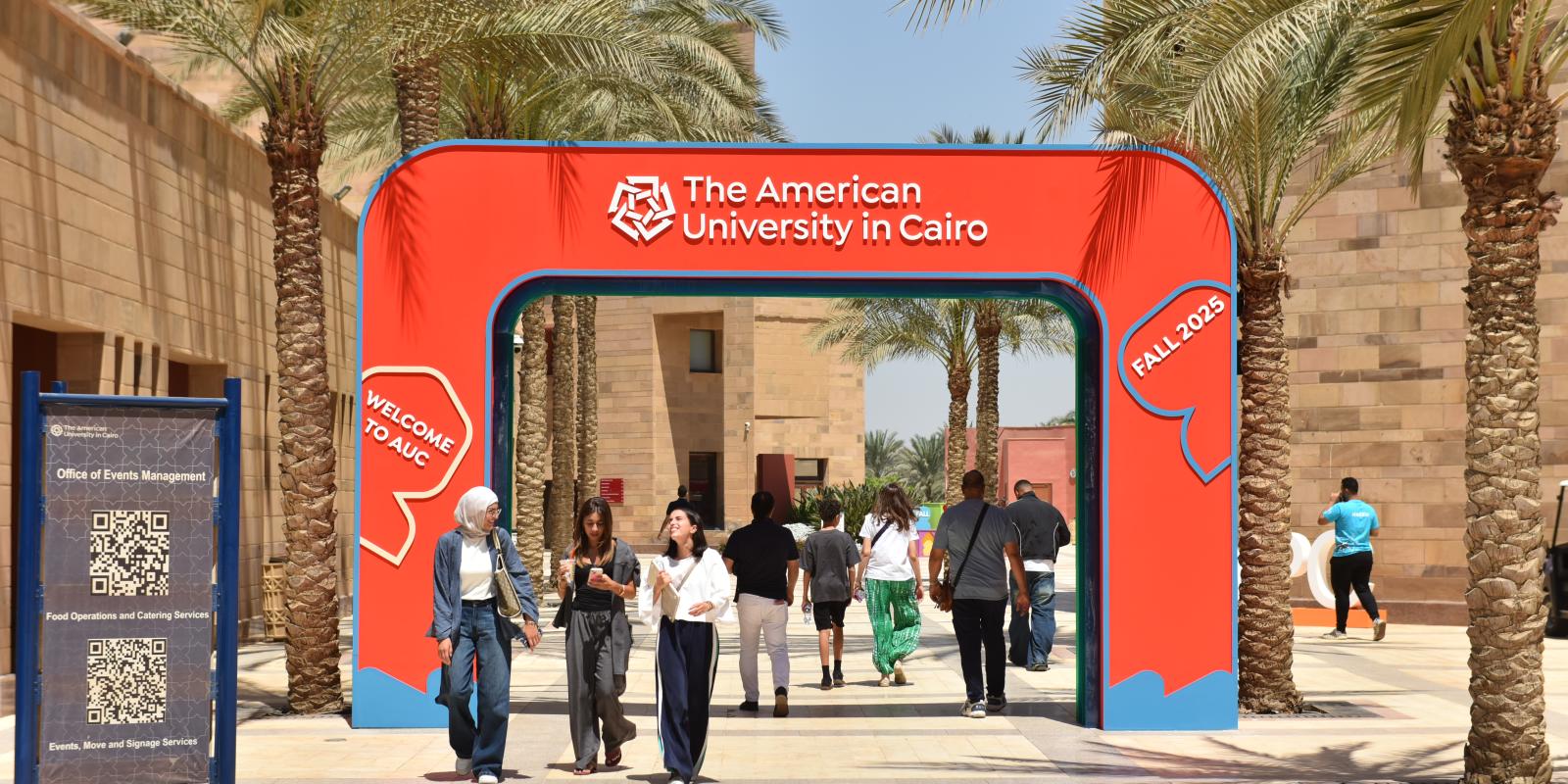 auc students walking on campus