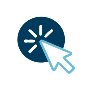 a picture of an arrow pointing to a dark blue circle